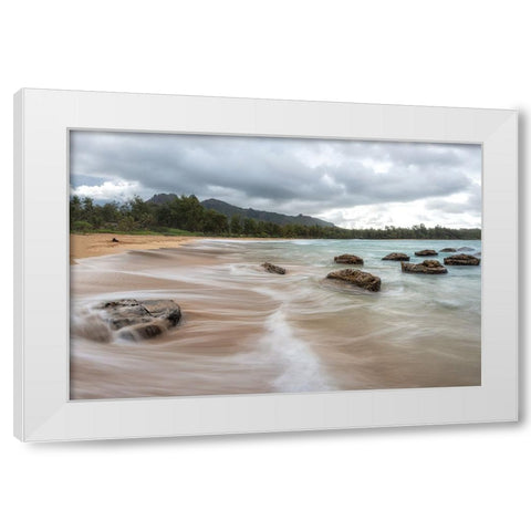 Anahola II White Modern Wood Framed Art Print by Head, Danny