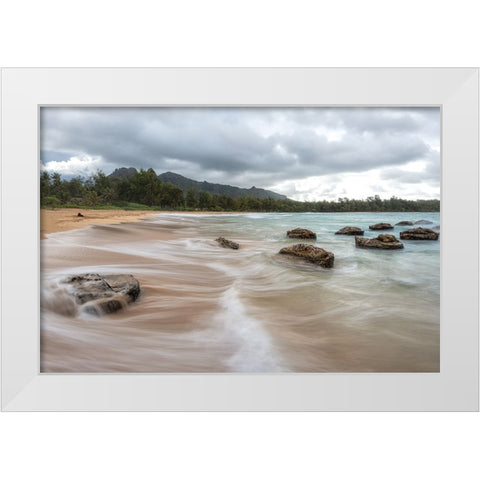 Anahola II White Modern Wood Framed Art Print by Head, Danny