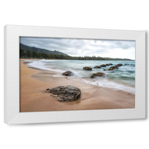 Anahola III White Modern Wood Framed Art Print by Head, Danny