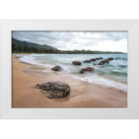 Anahola III White Modern Wood Framed Art Print by Head, Danny