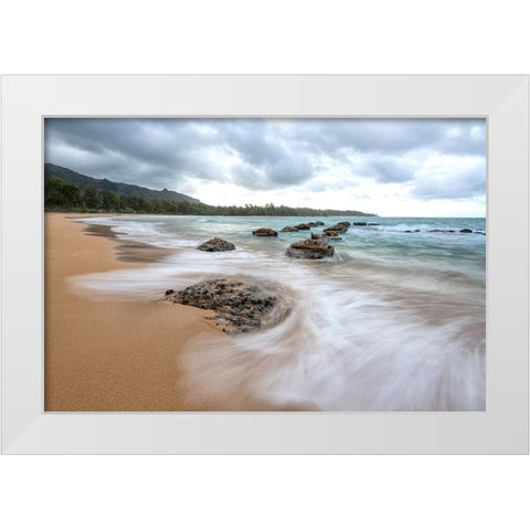Anahola IV White Modern Wood Framed Art Print by Head, Danny