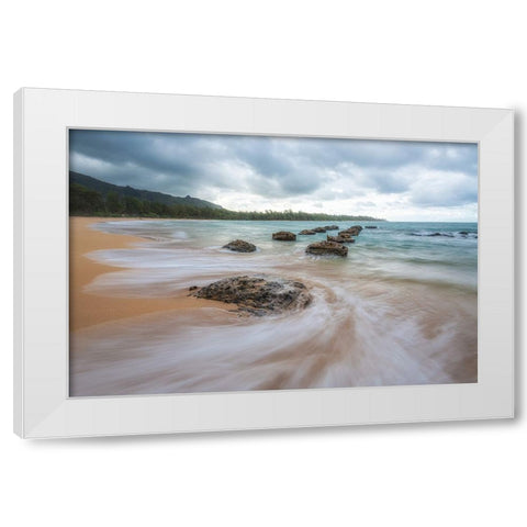 Anahola V White Modern Wood Framed Art Print by Head, Danny