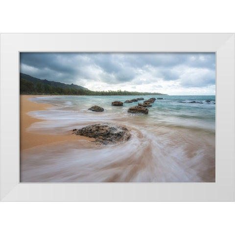 Anahola V White Modern Wood Framed Art Print by Head, Danny