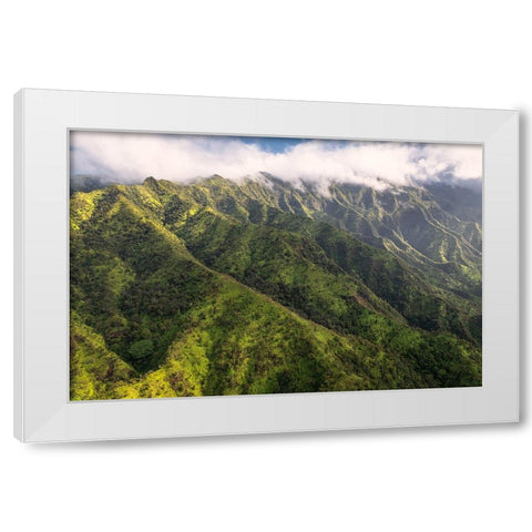 Na Pali Green White Modern Wood Framed Art Print by Head, Danny
