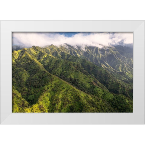 Na Pali Green White Modern Wood Framed Art Print by Head, Danny