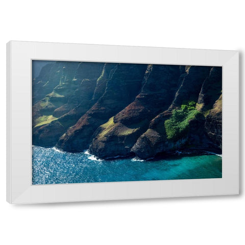 Na Pali Blue White Modern Wood Framed Art Print by Head, Danny