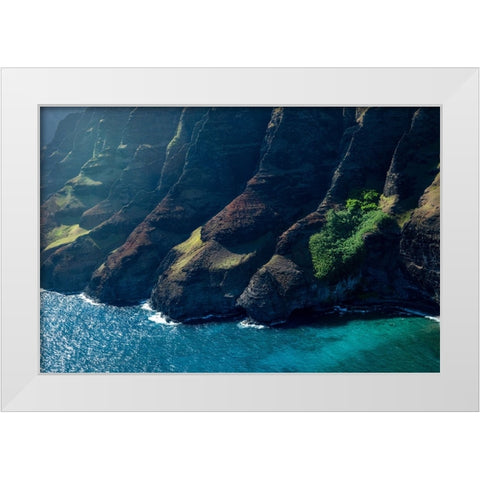 Na Pali Blue White Modern Wood Framed Art Print by Head, Danny