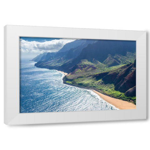 Paradise White Modern Wood Framed Art Print by Head, Danny