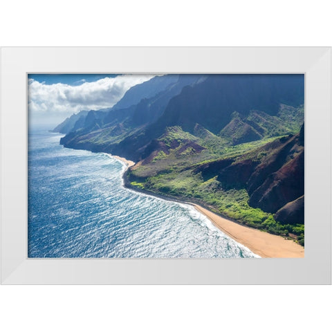 Paradise White Modern Wood Framed Art Print by Head, Danny
