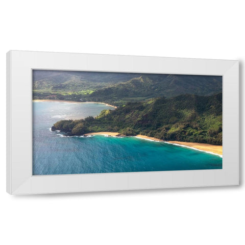 Aqua Shore II White Modern Wood Framed Art Print by Head, Danny