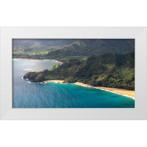 Aqua Shore II White Modern Wood Framed Art Print by Head, Danny