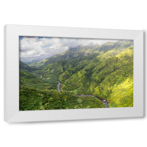 Hanalei Valley II White Modern Wood Framed Art Print by Head, Danny