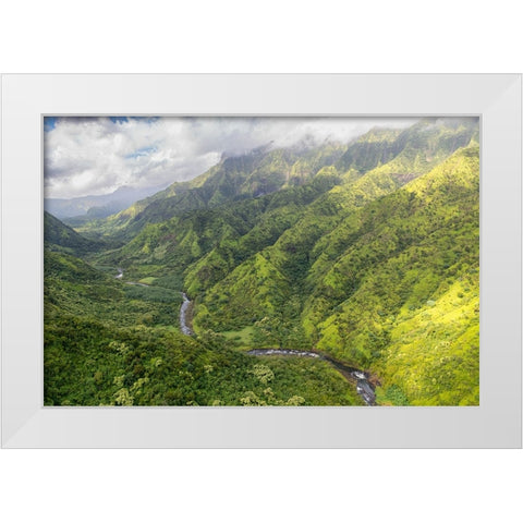 Hanalei Valley II White Modern Wood Framed Art Print by Head, Danny