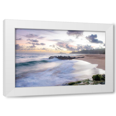 Secret Beach I White Modern Wood Framed Art Print by Head, Danny