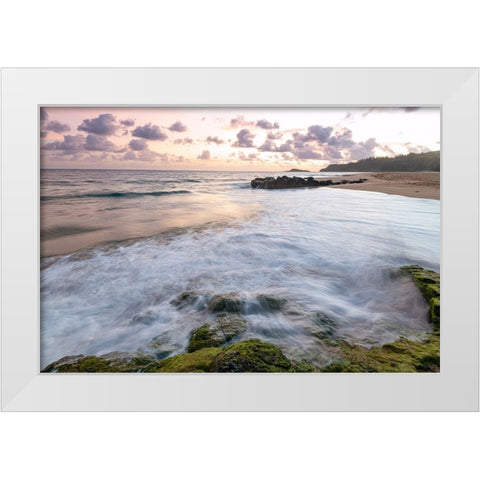 Secret Beach II White Modern Wood Framed Art Print by Head, Danny