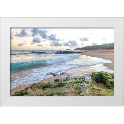 Secret Beach III White Modern Wood Framed Art Print by Head, Danny