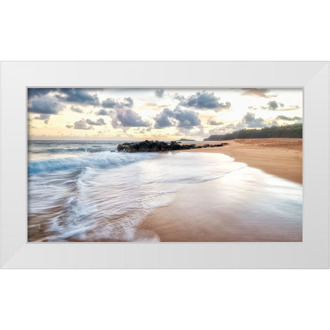 Secret Beach IV White Modern Wood Framed Art Print by Head, Danny