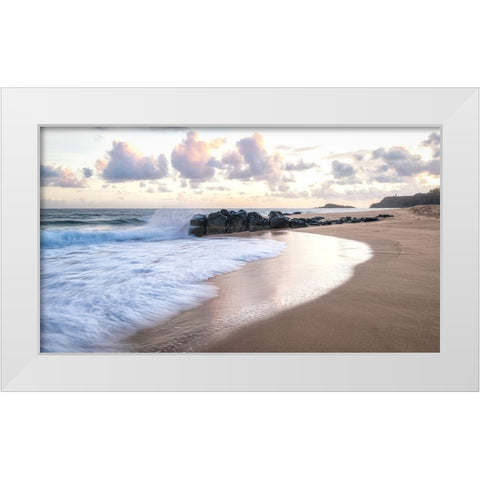 Secret Beach V White Modern Wood Framed Art Print by Head, Danny