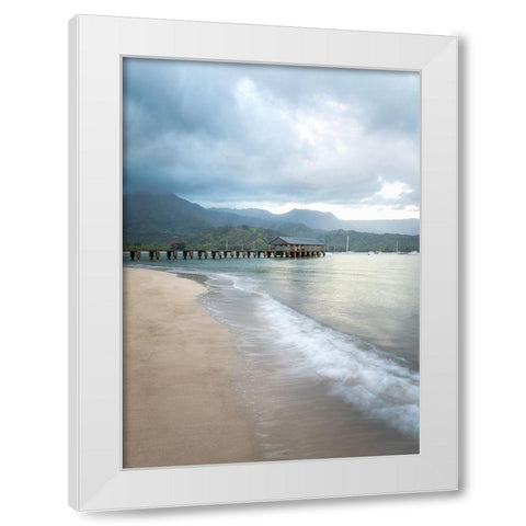 Hanalei Pier I White Modern Wood Framed Art Print by Head, Danny