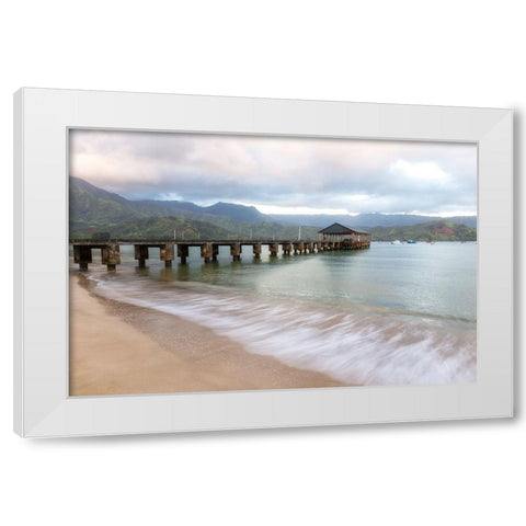 Hanalei Pier II White Modern Wood Framed Art Print by Head, Danny