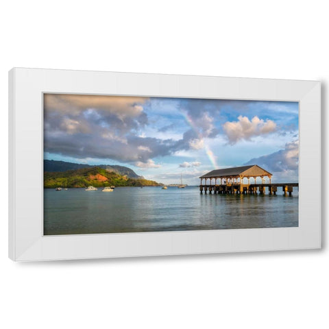 Hanalei Rainbow I White Modern Wood Framed Art Print by Head, Danny