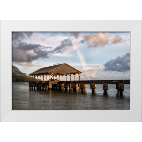 Hanalei Rainbow II White Modern Wood Framed Art Print by Head, Danny