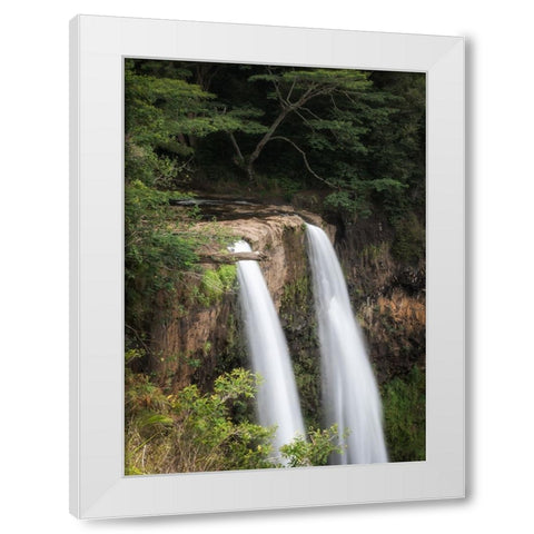 Wailua Falls White Modern Wood Framed Art Print by Head, Danny