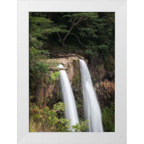 Wailua Falls White Modern Wood Framed Art Print by Head, Danny