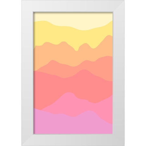 Pastel Mountains White Modern Wood Framed Art Print by Aesthete