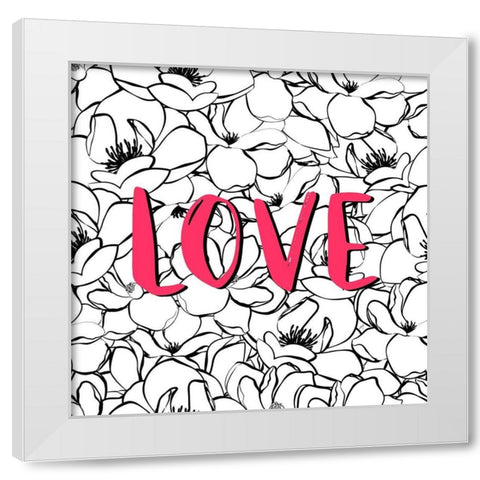 Love Magnolias White Modern Wood Framed Art Print by Aesthete