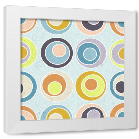 Circles White Modern Wood Framed Art Print by Aesthete