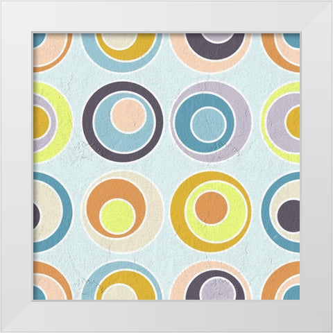 Circles White Modern Wood Framed Art Print by Aesthete