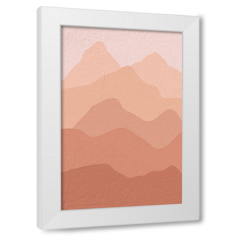 Terra Mountains White Modern Wood Framed Art Print by Aesthete