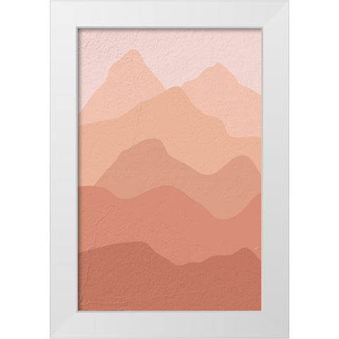 Terra Mountains White Modern Wood Framed Art Print by Aesthete
