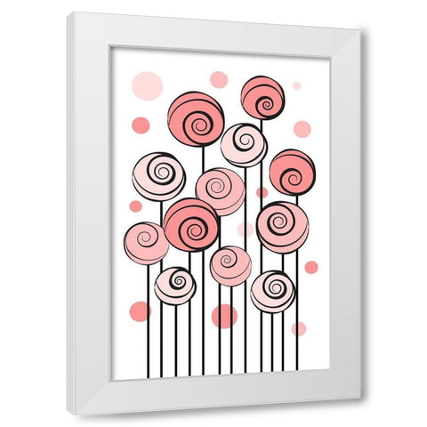 Rose Garden White Modern Wood Framed Art Print by Aesthete