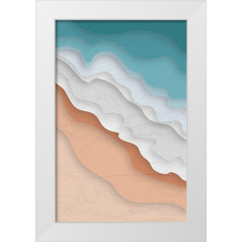 The Ocean White Modern Wood Framed Art Print by Aesthete