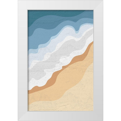 The Sea White Modern Wood Framed Art Print by Aesthete