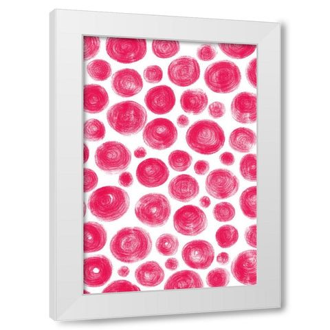 Dots Red White Modern Wood Framed Art Print by Aesthete