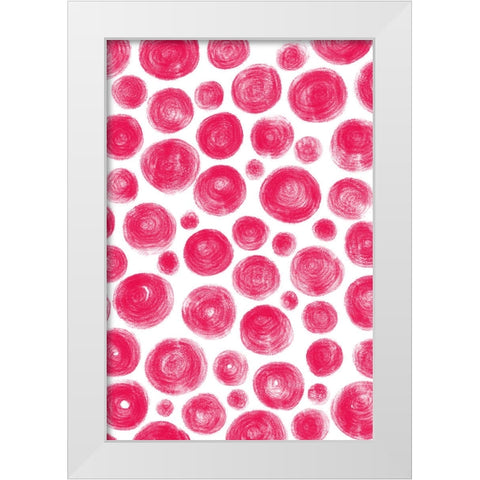Dots Red White Modern Wood Framed Art Print by Aesthete