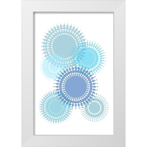 Blue Suns White Modern Wood Framed Art Print by Aesthete
