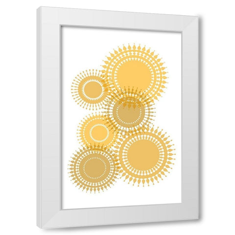 Yellos Suns White Modern Wood Framed Art Print by Aesthete