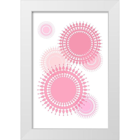 Pink Suns White Modern Wood Framed Art Print by Aesthete