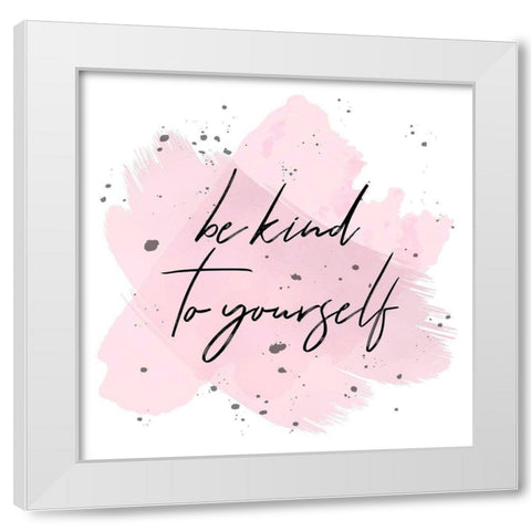 Kind White Modern Wood Framed Art Print by Aesthete