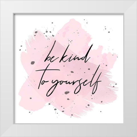 Kind White Modern Wood Framed Art Print by Aesthete