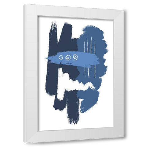 Blue Dawn White Modern Wood Framed Art Print by Aesthete