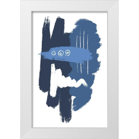 Blue Dawn White Modern Wood Framed Art Print by Aesthete