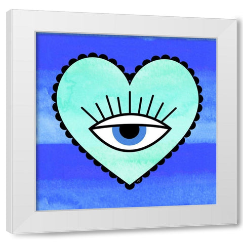 Eye Love White Modern Wood Framed Art Print by Aesthete