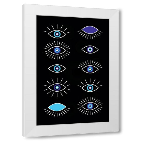 Just Eyes White Modern Wood Framed Art Print by Aesthete