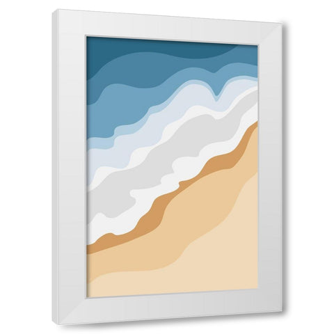 The Sea White Modern Wood Framed Art Print by Aesthete
