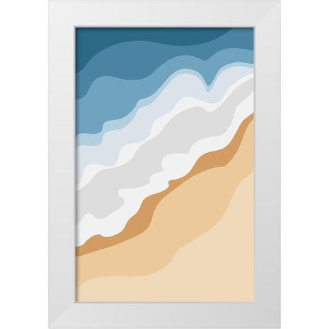 The Sea White Modern Wood Framed Art Print by Aesthete